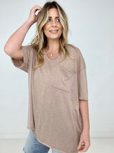 Load image into Gallery viewer, Zenana "Allie" Tri Blend Oversized Front Pocket Boyfriend Tee

