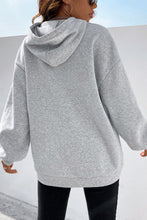 Load image into Gallery viewer, Side Zipper Dropped Shoulder Hoodie
