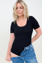 Load image into Gallery viewer, Fawnfit Ribbed Built-In Bra Short Sleeve Bodysuit
