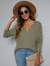Load image into Gallery viewer, Dropped Shoulder High-Low Waffle-Knit Top
