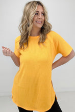 Load image into Gallery viewer, Zenana Melage Baby Waffle Short Sleeve Top
