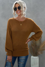 Load image into Gallery viewer, Double Take Tied Balloon Sleeve Round Neck Sweater
