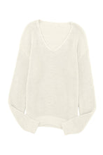 Load image into Gallery viewer, Ribbed Knit V Neck Long Sleeve Sweater
