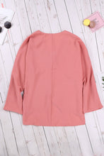 Load image into Gallery viewer, V Neck 3/4 Sleeve High Low Hem Shirt
