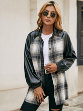 Load image into Gallery viewer, Plaid Button Down Raglan Sleeve Jacket
