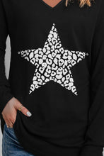Load image into Gallery viewer, Leopard Star Graphic V-Neck Top
