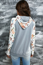 Load image into Gallery viewer, Printed Drawstring Detail Raglan Sleeve Hoodie
