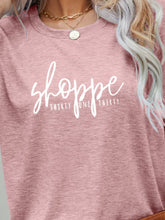 Load image into Gallery viewer, Slogan Graphic Round Neck Short Sleeve Tee
