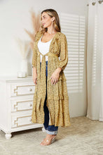 Load image into Gallery viewer, HEYSON Full Size Tie Front Ruffled Duster Cardigan
