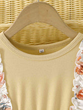 Load image into Gallery viewer, Printed Round Neck Flounce Sleeve Dress
