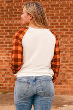 Load image into Gallery viewer, Pumpkin Patch Graphic Plaid Long Sleeve Top
