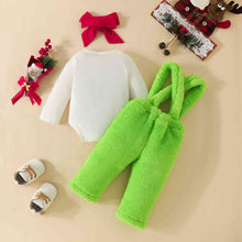 Load image into Gallery viewer, MY FIRST CHRISTMAS Graphic Bodysuit and Overalls Set
