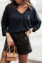 Load image into Gallery viewer, V Neck 3/4 Sleeve High Low Hem Shirt
