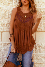 Load image into Gallery viewer, Lace Detail Buttons Back Sleeveless Top
