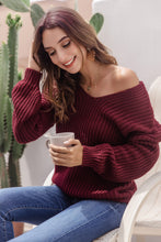 Load image into Gallery viewer, V-Neck Ribbed Knit Sweater
