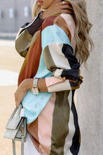Load image into Gallery viewer, Multicolor Stripe Color Block Oversized Long Sleeve Shirt
