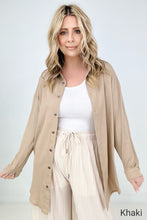 Load image into Gallery viewer, Easel "Twisted Tunic" Solid Button Down Tunic Shirt
