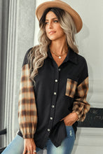 Load image into Gallery viewer, Plaid Dropped Shoulder Shirt with Breast Pocket
