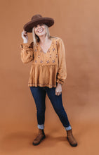 Load image into Gallery viewer, Heyson V Neck Embroidered Babydoll Blouse
