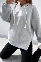 Load image into Gallery viewer, Side Zipper Dropped Shoulder Hoodie
