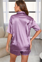 Load image into Gallery viewer, Dropped Shoulder Shirt and Smocked Shorts Pajama Set

