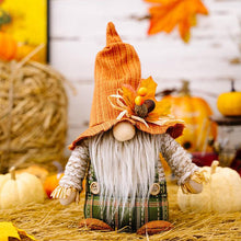 Load image into Gallery viewer, Maple Leaf Plaid Thanksgiving Harvest Gnome Ornaments
