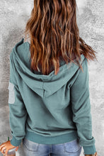 Load image into Gallery viewer, Half Zip Colorblock Pocket Patchwork Long Sleeve Hoodie
