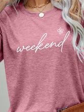 Load image into Gallery viewer, WEEKEND Flower Graphic Short Sleeve Tee
