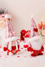 Load image into Gallery viewer, Valentine's Day Sequined Heart Pointed Hat Faceless Gnome
