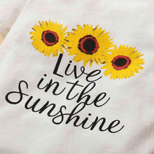 Load image into Gallery viewer, Graphic Bodysuit and Sunflower Overall Skirt Set
