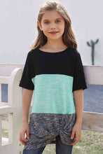 Load image into Gallery viewer, Girls Color Block Twisted Tunic Tee
