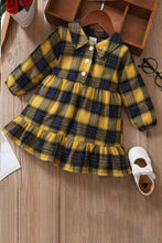 Load image into Gallery viewer, Girls Plaid Ruffled Shirt Dress
