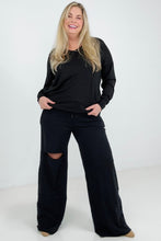 Load image into Gallery viewer, Zenana French Terry Laser Cut Pants With Pockets
