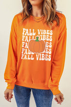 Load image into Gallery viewer, FALL VIBES Chic Pumpkin Graphic Sweatshirt
