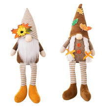 Load image into Gallery viewer, Striped Knit Floral Thanksgiving Harvest Gnome Ornaments

