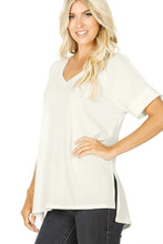 Load image into Gallery viewer, Zenana "Luxe" Rolled Sleeve Side Slit Hi-Low Hem Top

