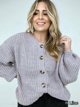 Load image into Gallery viewer, Zenana "Perfectly Poised" Solid Balloon Sleeve Button Front Cardigan

