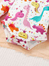 Load image into Gallery viewer, Cute Dinosaur Pattern Top and Buttoned Skirt Set
