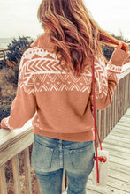 Load image into Gallery viewer, Zip-Up Mock Neck Dropped Shoulder Pullover Sweater
