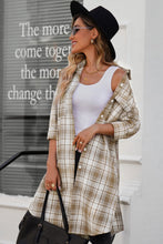 Load image into Gallery viewer, Double Take Plaid Button-Up Longline Shacket with Breast Pockets
