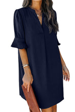 Load image into Gallery viewer, Ruffled Sleeve Shift Dress
