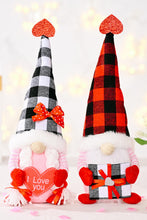 Load image into Gallery viewer, Valentine's Day Plaid Pointed Hat Gnome
