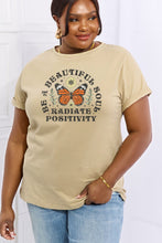 Load image into Gallery viewer, Simply Love Full Size BE A BEAUTIFUL SOUL RADIATE POSITIVITY Graphic Cotton Tee
