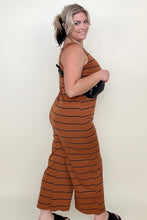 Load image into Gallery viewer, Round Neck Striped Sleeveless Wide Leg Jumpsuit
