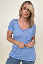 Load image into Gallery viewer, Zenana Washed Melange Burnout Scoop V-Neck Top
