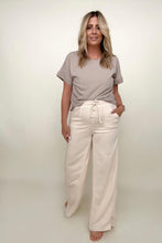 Load image into Gallery viewer, Mineral Washed  Drawstring Retro Wide Leg Pants
