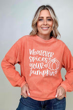 Load image into Gallery viewer, Whatever Spices Your Pumpkin Oversized Corduroy Graphic Sweatshirt
