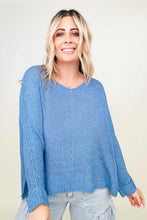 Load image into Gallery viewer, Petal Dew Round Neck Light Knit Sweater
