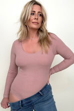 Load image into Gallery viewer, Fawnfit Ribbed Built-In Bra Long Sleeve Bodysuit
