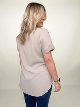 Load image into Gallery viewer, Zenana Rolled Sleeve Boat Neck Top
